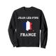Retro Juan-les-Pins Frankreich-Flagge im Used-Look Sweatshirt