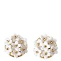 POPORCELAIN Mini Daisy Cluster Clip-On Earrings - White