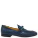 Madison Maison Blue Leather Flat Jeweled Loafer - Blue - 37.5