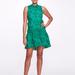 Marchesa Notte Mock High Low Mini Dress - Green - 10