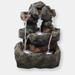 Sunnydaze Decor Sunnydaze Layered Rock Waterfall Fountain with LED Lights - 32 in - Brown