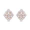 Haus of Brilliance 18K Rose Gold 8 1/3 Cttw Pear And Round Diamond Floral Cluster Omega Earrings (F-G Color, VS1-VS2 Clarity) - Gold