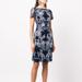 Marchesa Notte Embroidered Cocktail Dress - Navy - Blue - 8