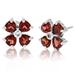 Vir Jewels 1.40 Cttw Garnet Stud Earrings .925 Sterling Silver With Rhodium 4 MM Heart - Grey