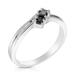 Vir Jewels 1/2 cttw 3 stone Princess Cut Black Diamond Ring .925 Sterling Silver Rhodium - Grey - 9