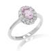 Vir Jewels 0.70 Cttw Pink Topaz Ring .925 Sterling Silver With Rhodium Plating Oval Shape - Grey - 6