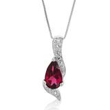 Vir Jewels 0.90 Cttw Pendant Necklace, Garnet Pear Shape Pendant Necklace For Women In 18" Chain, Prong Setting - 0.60" L x 0.30" W - Grey