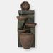 Sunnydaze Decor Cascading Earthenware Pottery Outdoor Water Fountain 39" Patio Feature - Brown