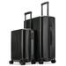 Miami CarryOn Ocean 2 Piece Polycarbonate Luggage Set - Black