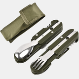 Vigor Multipurpose Outdoor Tools Spoon And Fork Set Can Opener With Bag - Bulk 3 Sets