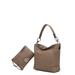 MKF Collection by Mia K Viviana Vegan Leather Womenâ€™s Hobo Bag with Wristlet â€“ 2 pieces - Brown