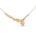 Haus of Brilliance 18K Yellow Gold 1/2 Cttw Brown Diamond and Multi-Size Oval Yellow Sapphire Cluster Cascade Station Necklace - Brown Color, SI1-SI2 Clarity - Yellow