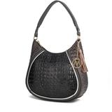 MKF Collection by Mia K Naira Vegan Crocodile Leather Woman Hobo Shoulder Handbag By Mia K - Black