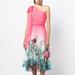 Marchesa Notte Asymmetrical Tiered Gown - Pink - Pink - 0
