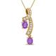 Haus of Brilliance 14K Yellow Gold 6x4mm Oval Pink Sapphire and 1/5 Cttw Round Diamond Pendant Necklace - H-I Color, SI1-SI2 Clarity - Yellow