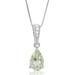 Vir Jewels 1.40 Cttw Pendant Necklace, Green Amethyst Pear Shape Pendant Necklace For Women In .925 Sterling Silver With Rhodium,18" Chain, Prong Setting - Grey