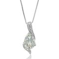 Vir Jewels 1.10 Cttw Pendant Necklace, Green Amethyst Pear Shape Pendant Necklace For Women In 18" Chain, Prong Setting, 1 Gemstones - Grey
