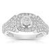 Vir Jewels 1 Cttw Diamond Halo Wedding Engagement Ring 14K White Gold Cushion Shape Bridal - White - 8