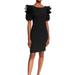 Shani Dramatic Rosette Crepe Dress - Black - 6