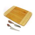 BergHOFF Bamboo 3Pc Two-Toned Cutting Board And Aaron Probyn Cheese Knives Set
