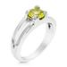 Vir Jewels 1/2 Cttw Lemon Quartz Ring .925 Sterling Silver With Rhodium Round Shape 6 mm - Grey - 5