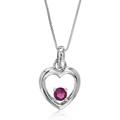 Vir Jewels 1/4 cttw Pendant Necklace, Garnet Pendant Necklace For Women In .925 Sterling Silver With Rhodium, 18 Inch Chain, Prong Setting - 0.8" L x 0.5" W - Grey