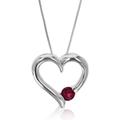 Vir Jewels 1/4 cttw Pendant Necklace, Garnet Pendant Necklace For Women In .925 Sterling Silver With Rhodium, 18 Inch Chain, Prong Setting - 0.6" L x 0.6" W - Grey