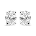 Haus of Brilliance 14K White Gold 2.0 Cttw Prong Set Lab-Grown Oval Diamond Solitaire Stud Earring (F-G Color, VS1-VS2 Clarity) - White