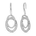 Vir Jewels 1/2 Cttw Dangle Earrings For Women, Round Lab Grown Diamond Dangle Earrings In .925 Sterling Silver, Prong Setting, 1" - Grey