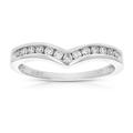 Vir Jewels 1/4 cttw Diamond Wedding Band For Women, V Shape Round Diamond Wedding Band In 14K White Gold Channel Set - White - 6