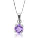 Vir Jewels 3/4 cttw Pendant Necklace, Purple Amethyst Pendant Necklace For Women In .925 Sterling Silver With Rhodium, 18 Inch Chain, Prong Setting - Grey