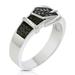 Vir Jewels 1/4 Cttw Black Diamond Buckle Ring .925 Sterling Silver With Black Rhodium - Grey - 7.5