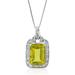 Vir Jewels 6 Cttw Pendant Necklace, Lemon Quartz Emerald Shape Pendant Necklace for Women 18 Inch Chain, Prong Setting - Green