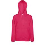 Fruit of the Loom Fruit Of The Loom Ladies Fitted Lightweight Hooded Sweatshirt / Hoodie (240 GSM) (Fuchsia) - Pink - XL