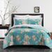 Chic Home Design Carlotta 9 Piece Quilt Set Watercolor Floral Pattern Print Bed In A Bag - Sheet Set Decorative Pillows Shams Included - Green - CAL KING