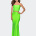 La Femme Tube Top Two Piece Long Neon Prom Dress - Green - 0