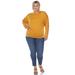 White Mark Plus Size Dolman Sleeve Top - Yellow - 1X