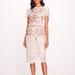 Marchesa Notte Camellia Midi Dress - Ivory - White