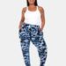 White Mark Plus Size Camo Harem Pants - Blue - 3X