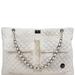 Badgley Mischka Diana Quilted Vegan Leather Weekender Tote Bag - White - XL