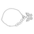 Vir Jewels 1/20 Cttw Diamond Charm Bracelet Brass With Rhodium Plating Butterfly Design - Grey