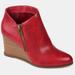 Journee Collection Journee Collection Women's Tru Comfort Foam Glam Wedge Bootie - Red - 7.5