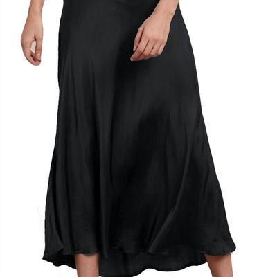 Velvet by Graham & Spencer Shelby Satin Viscose Midi Skirt - Black