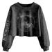 Harry Potter Womens/Ladies Hogwarts Constellation Acid Wash Crop Sweatshirt - Black - XXL