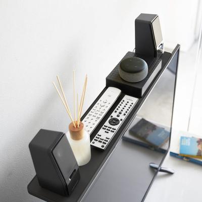Yamazaki Home VESA-Compliant TV Shelf, 24" H - Steel - Black