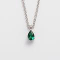 Juvetti Jewelry Ori Small Pendant Necklace In Emerald And Diamond - White Gold - Green