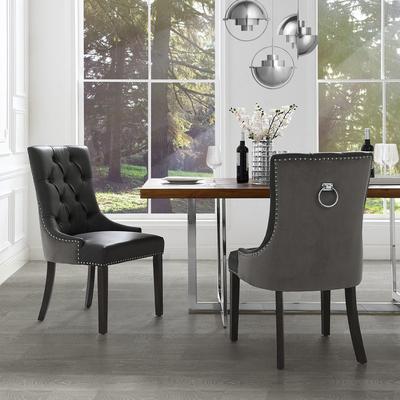 Inspired Home Dining Chair, Leather PU - Grey