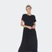 White Mark Short Sleeve Maxi Dress - Black - XL