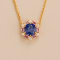 Juvetti Jewelry Melba Necklace In Blue Sapphire, Pink Sapphire And Diamond Set - Gold