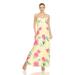 White Mark Women's Floral Strap Maxi Dress - Yellow - L